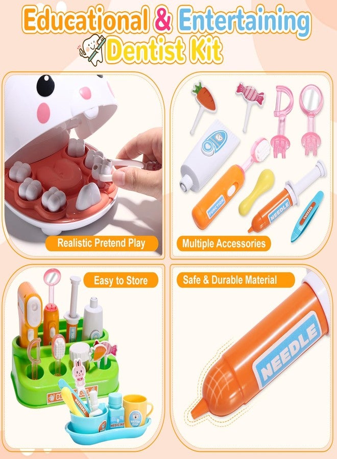 Crelloci Dentist Kit Pretend Play Set, 31PCS Teeth Dental Tools Medical Accessories, Pet Doctor Role Play Toys Playset, Educational Gift for Kids Toddlers Girls Ages 3+ - Image 3